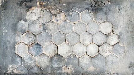 Weathered hexagonal tile texture.