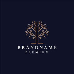 Tree luxury logo icon design template vector illustration
