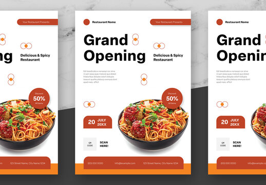 Orange And Black Open Store Flyer
