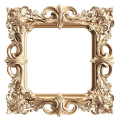 Ornate golden picture frame with intricate designs, perfect for showcasing artwork or photographs.