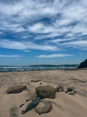 Rocky Beach with Dramatic Sky