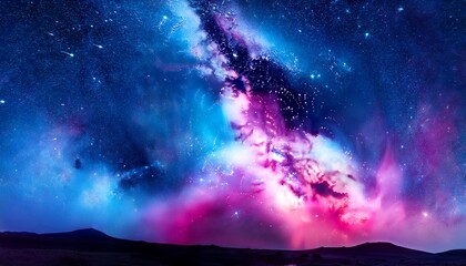 blue and pink nebula
