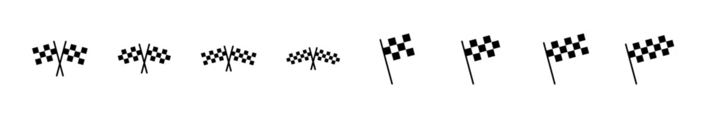 Racing flag icon set. race flag icon.Checkered racing flag icon