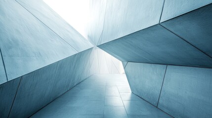 Abstract modern architecture, geometric concrete structure.