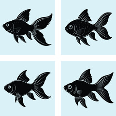 Goldfish Silhouette vector illustration