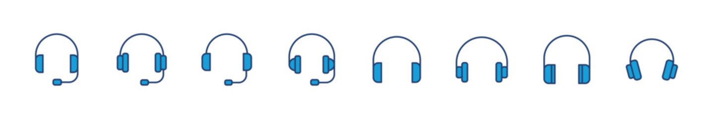 Headphone icon set. Headvector icon symbols