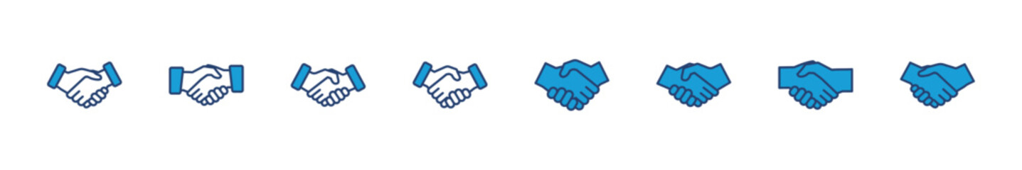 Handshake icon set. business handshake. contact agreement