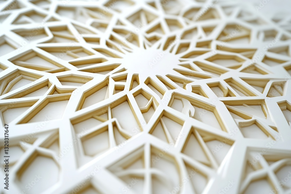 Aufkleber abstract geometric star design with intricate cutout patterns on a white background