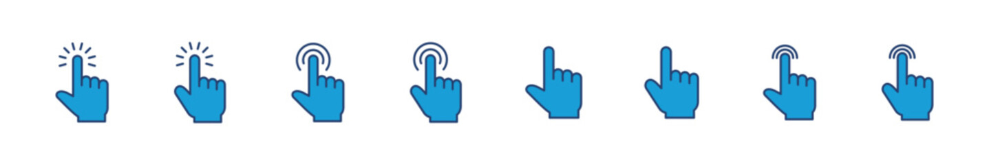 Obraz premium Hand click icon set. pointer icon vector. hand cursor icon vector