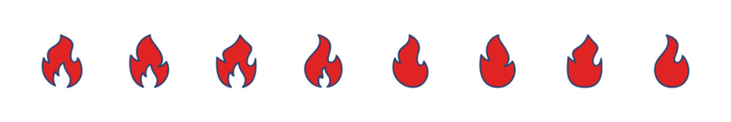 Fire icon set. fire vector icon