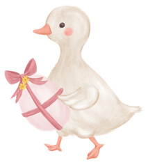 easter cute duck with egg