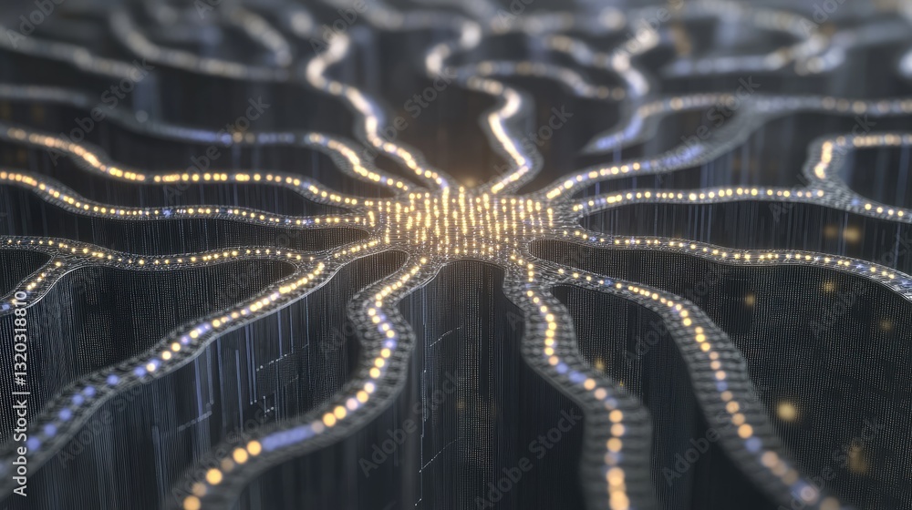 Poster ai-driven computing visualization with neural networks and deep learning nodes.