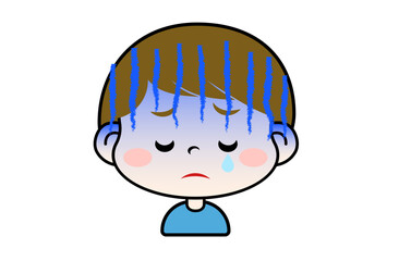 とてもショックを受けている表情の男の子