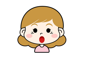 驚いた表情の女の子