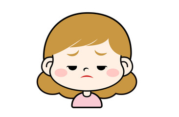 不満げな表情の女の子