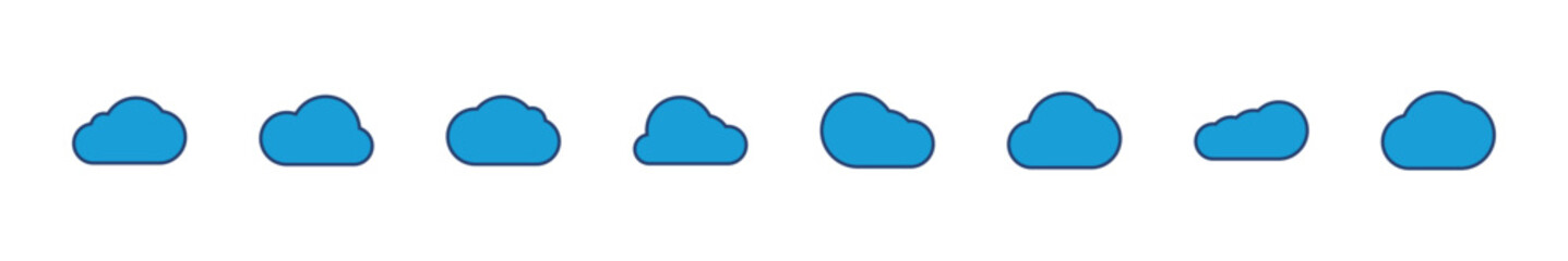 Cloud icon set. cloud vector icon