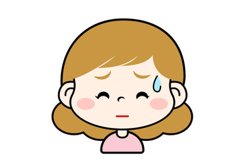困った表情の女の子