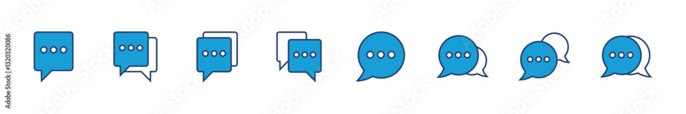 Poster chat icon set. speech bubble icon. comment icon vector. message. contact us