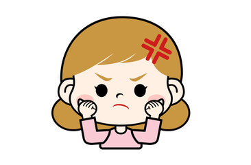 怒りを表す表情の女の子