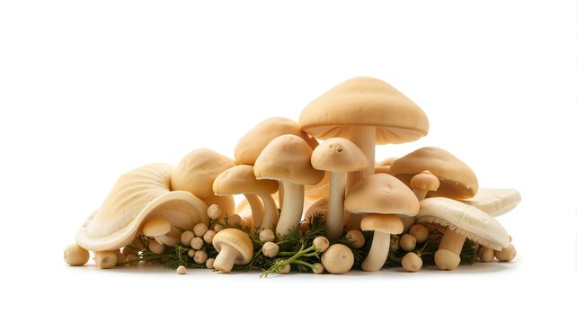 A collection of mushrooms and buds.