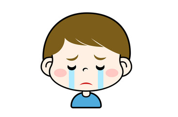 滝涙の表情の男の子