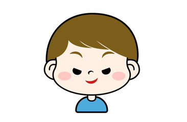 どや顔表情の男の子