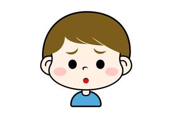 心配する表情の男の子