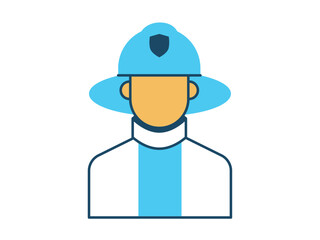 Firefighter icon. Profession vector icon concept. Simple vector line icon.