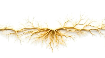 Obraz premium A gold-colored tree branch stretches across from left-to-right.