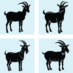 Naklejka premium Goat Silhouette vector illustration