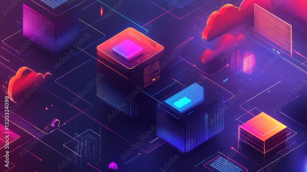 Poster cloud server and data storage arrays with ai-powered computing capabilities.