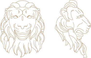 vector illustration sketch design decoration ornament animal lion classic vintage ethnic europe