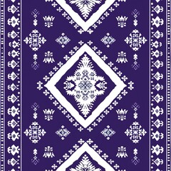 Obraz premium Geometric ethnic seamless pattern, Design for background, wallpaper, illustration, fabric, clothing, carpet, textile, batik, embroidery