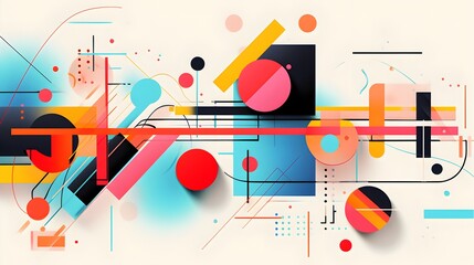 Fototapeta premium Modern Postmodern Typography Poster with Abstract Geometric Elements and a Clean, Stylish Layout