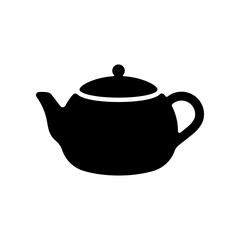Simple teapot icon isolated on white background.