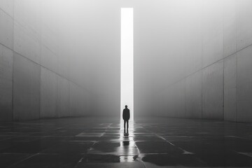 Business Challenge Opportunity Abstract Minimalism Solitude Choice Success Risk Courage Concept