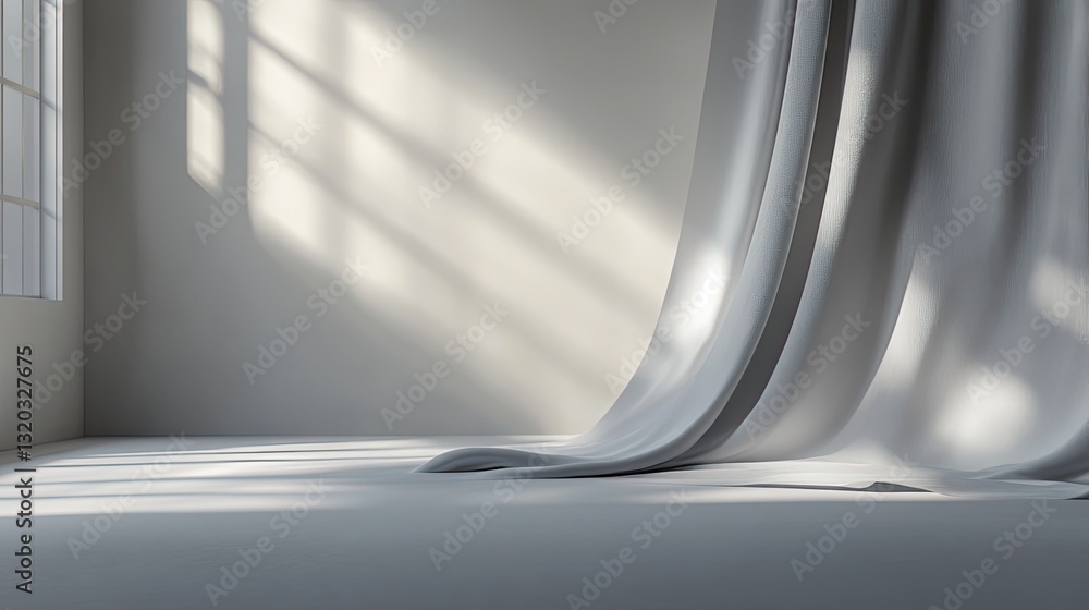 Poster classic gray backdrop with a gentle light source casting perfect shadows for elegant product shoots