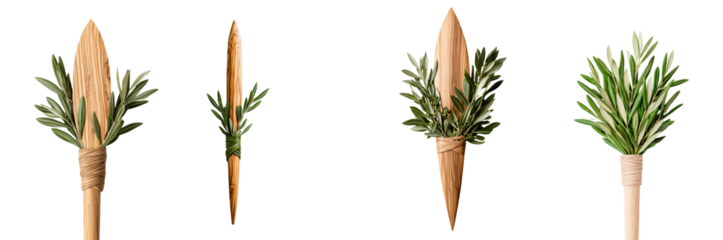 leadership community figure wooden concept. Unique plant arrangements on a dark background.