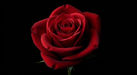 深紅のバラ 闇に浮かぶ 優雅な造形美