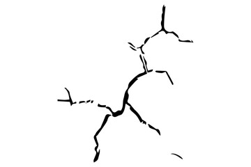 Surface crack and fissure in ground, concrete, crevices from disaster top view. Breaks on land surface from earthquake isolated background. dry land crack texture for overlay. vector illustration