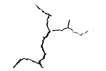 Surface crack and fissure in ground, concrete, crevices from disaster top view. Breaks on land surface from earthquake isolated background. dry land crack texture for overlay. vector illustration