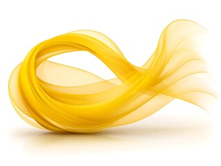 A flowing abstract composition of yellow ribbons with graceful curves