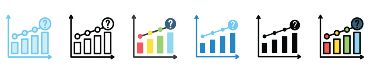 Economic Forecast multi style icon set, mini illustration. use for modern concept, print, UI, UX kit, web and app development. Vector EPS 10, related to money investment, finance, economy, business.