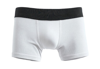 grey boxer shorts with black waistband isolated on white background