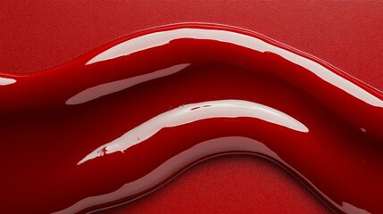 Obraz premium Sauce copy space, dark red sauces with wavy texture, from above.