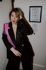 A Chic Fashion Statement Highlighted in an EyeCatching Black and Pink Ensemble Outfit