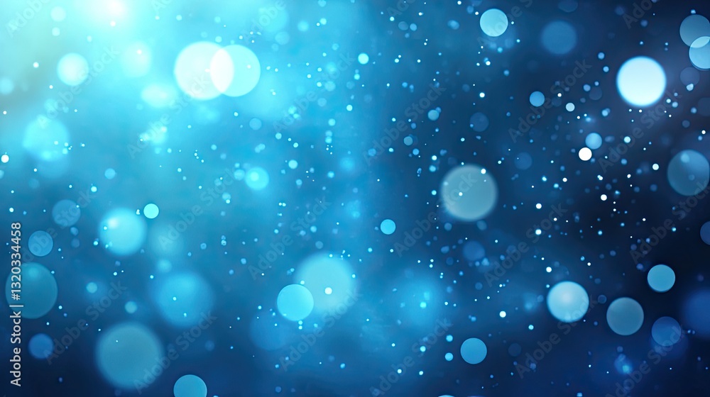 Poster deep blue to sky blue gradient background with soft bokeh lights, ideal for tech and business visual