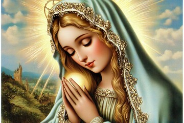 Virgin Mary Praying, Divine Mother, Religious Art, Holy Mary, Immaculate Conception