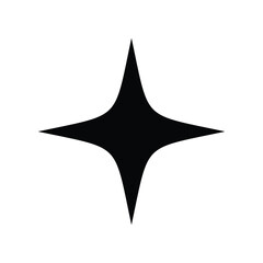 four point star icon design template vector illustration on white background.	