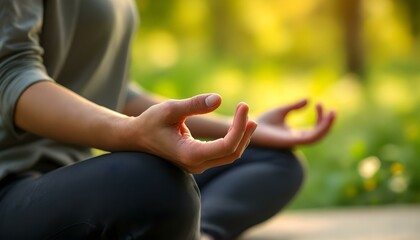 A woman performing a yoga pose, embodying International Yoga Day, framed by a peaceful background